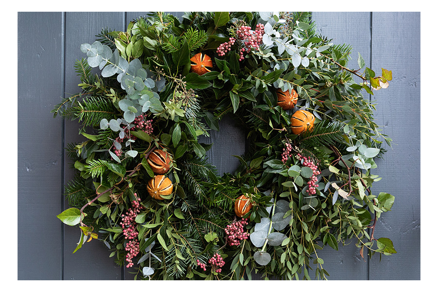 Interiors real flowers wreath