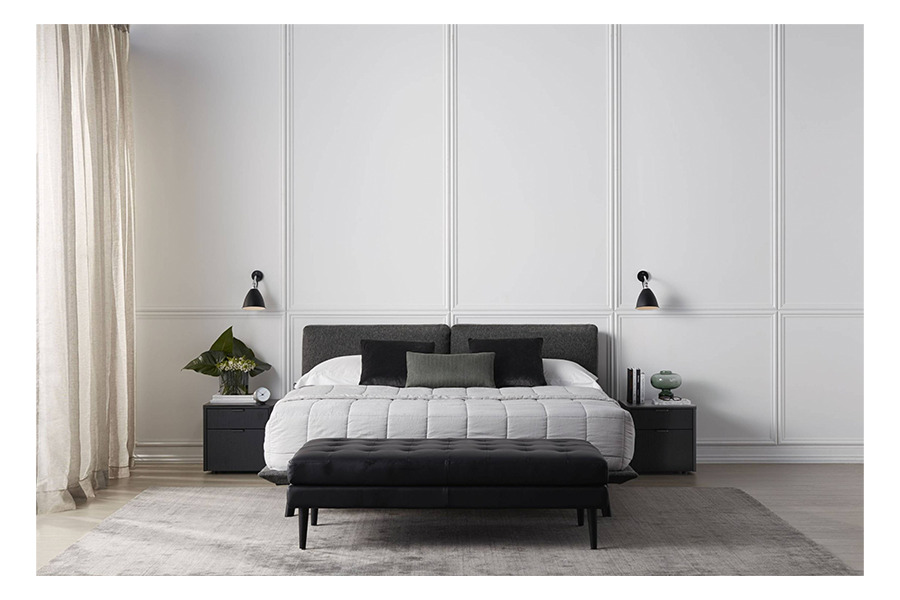 Interiors Neo bed and Ottoman 