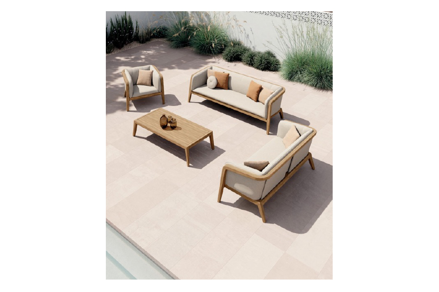 Luxury teak garden sofa and chair set, from £3,822 (juliettesinteriors.co.uk) 
