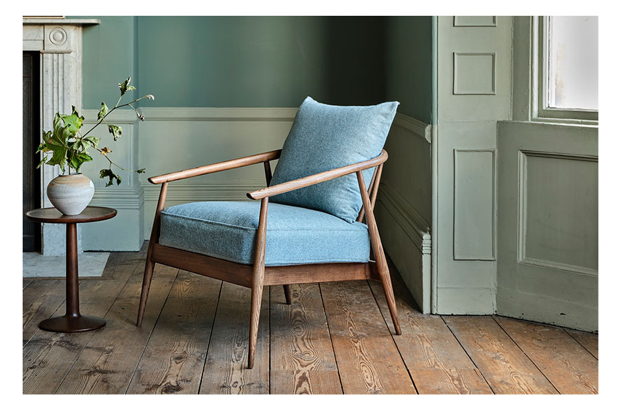 ercol-Living-room-Aldbury-armchair-Siena-low-side-table-lifestyle-Portrait