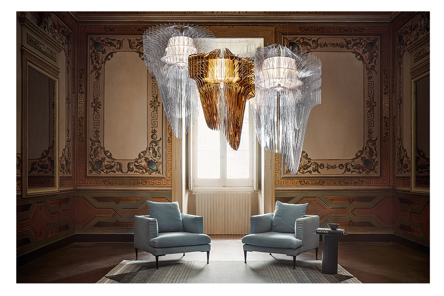 Slamp x Zaha Hadid Design’s ethereal Aria light on display in Knightsbridge