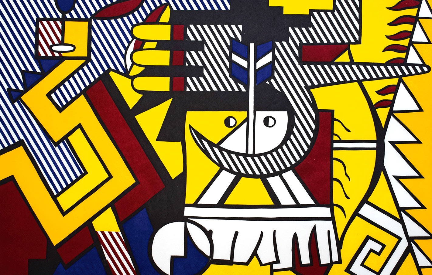 Lichtenstein, American Indian Theme VI, Woodcut, 1980, Courtesy Gilden’s Art Gallery