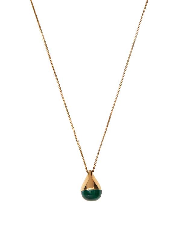 Otiumberg 14ct Gold Vermeil Green Onyx Stilla Necklace £295