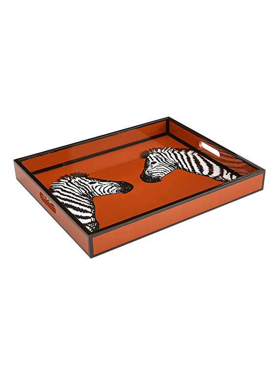 ZEBRA lacquer tray, £250