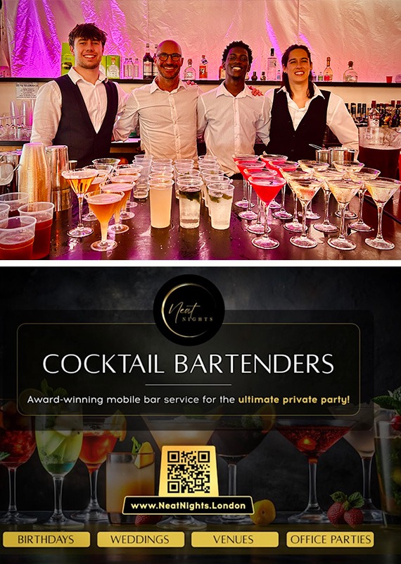 Neat Nights London Cocktail servers