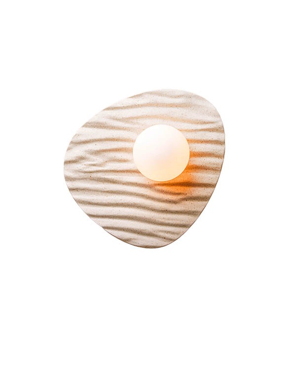 Speckled cream Matt Towan wall light in ceramic and oak, £315