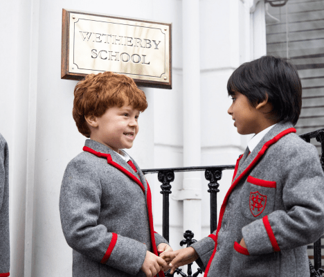 Wetherby Prep boys on step